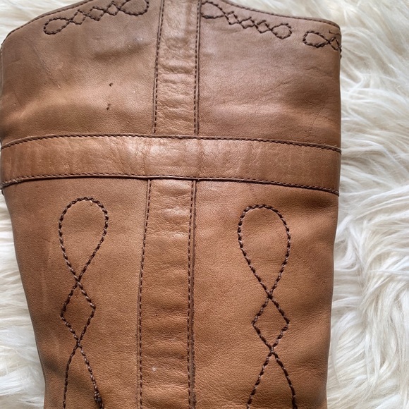 ZODIAC Deadstock Platform Tan Leather Brazil Boots VTG - Picture 8 of 10